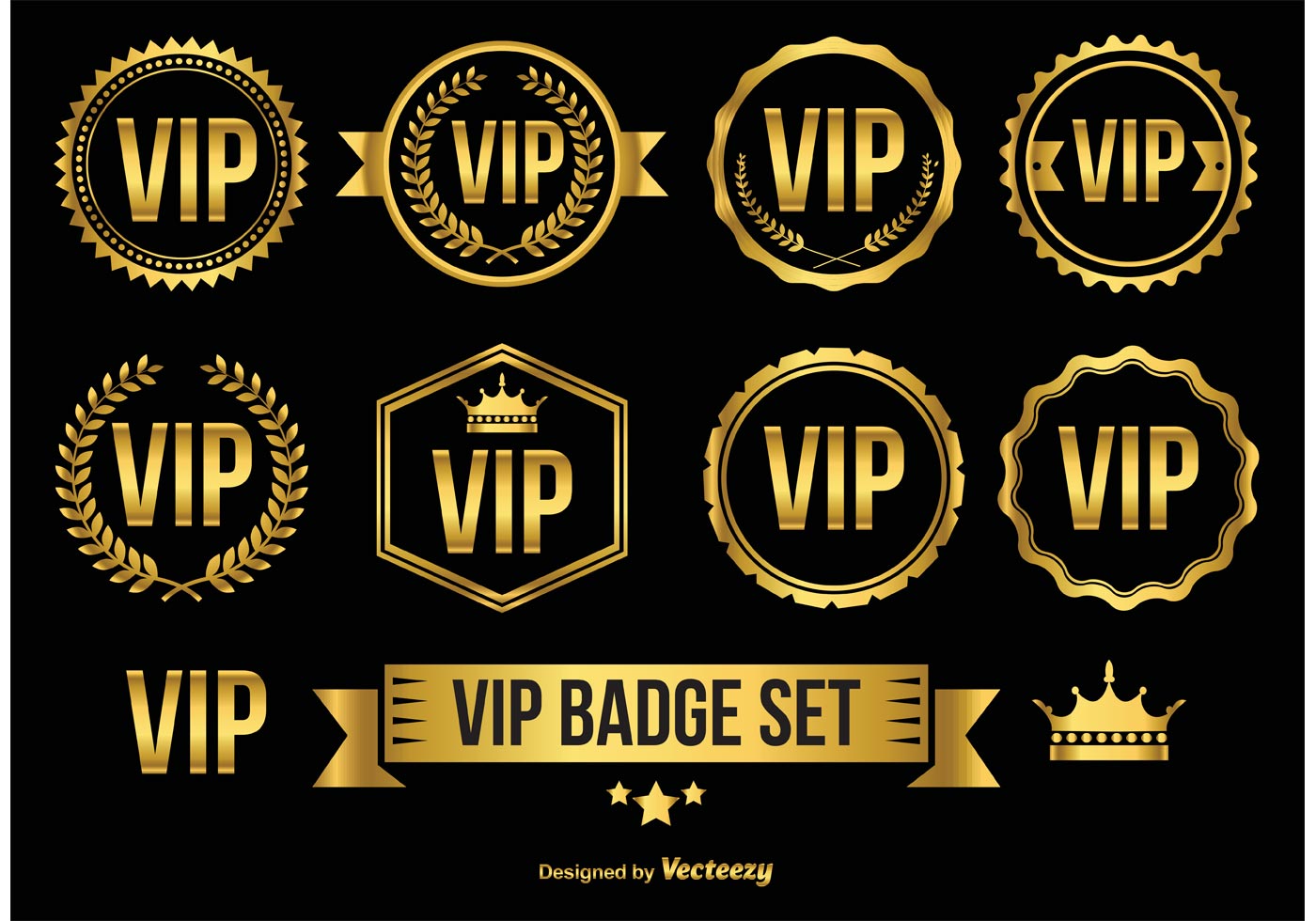 Gold VIP Badges / Icons - Download Free Vector Art, Stock Graphics & Images