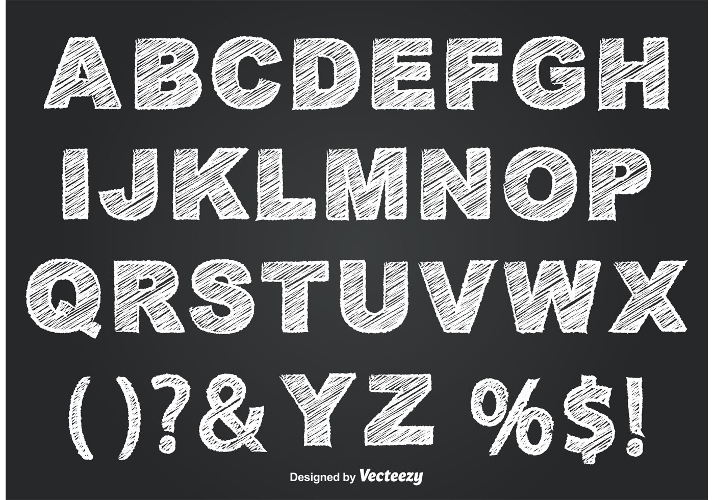 Chalkboard Style Alphabet 84741 Vector Art at Vecteezy