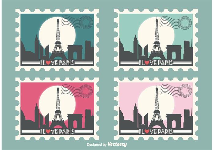 Eiffel Tower Vector Stamps Eiffel Tower Vector Stamps
