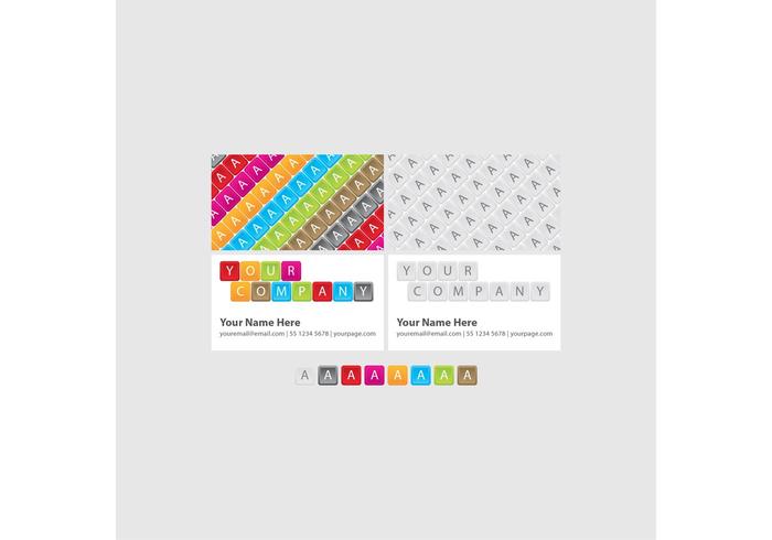 Bright Keyboard Business Cards  vector