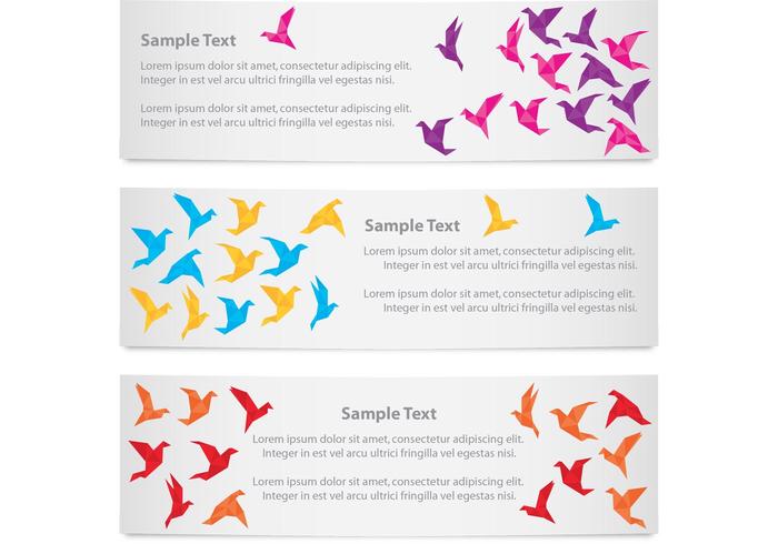 Banners Origami Birds Banners Origami Birds