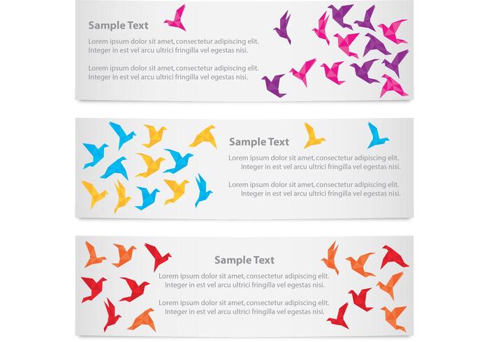 Banners Origami Birds vector