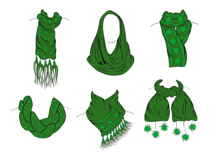 Beautiful Green Neck Scarf Vectors Beautiful Green Neck Scarf Vectors