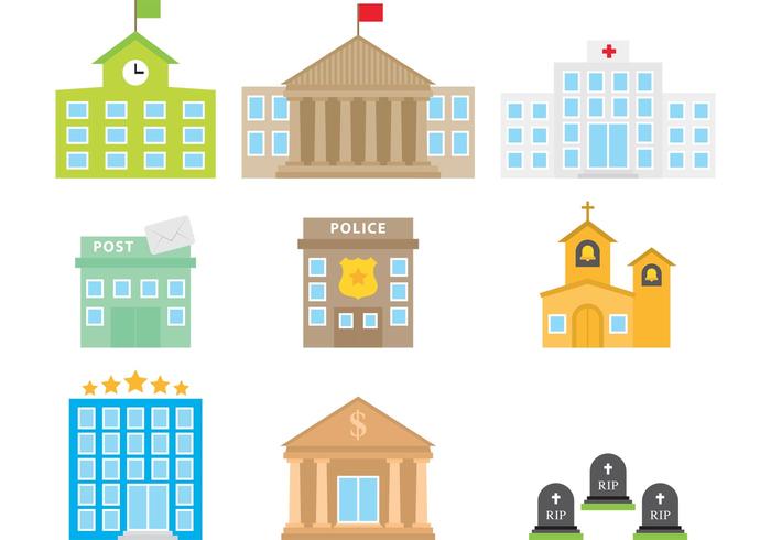 Colorful City Buildings vector