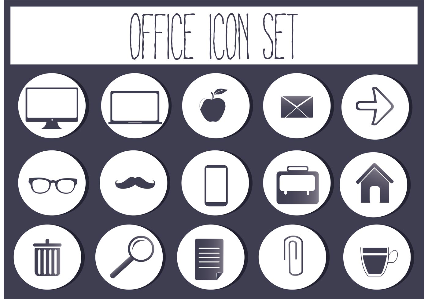 Download Free Vector Office Icon Set - Download Free Vectors, Clipart Graphics & Vector Art