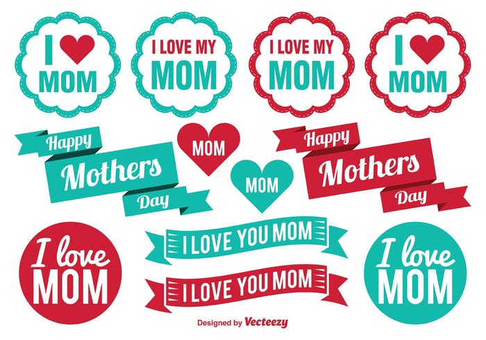 Mothers Day Labels vector