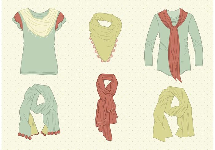 Free Vector Drawn Neck Scarves Free Vector Drawn Neck Scarves