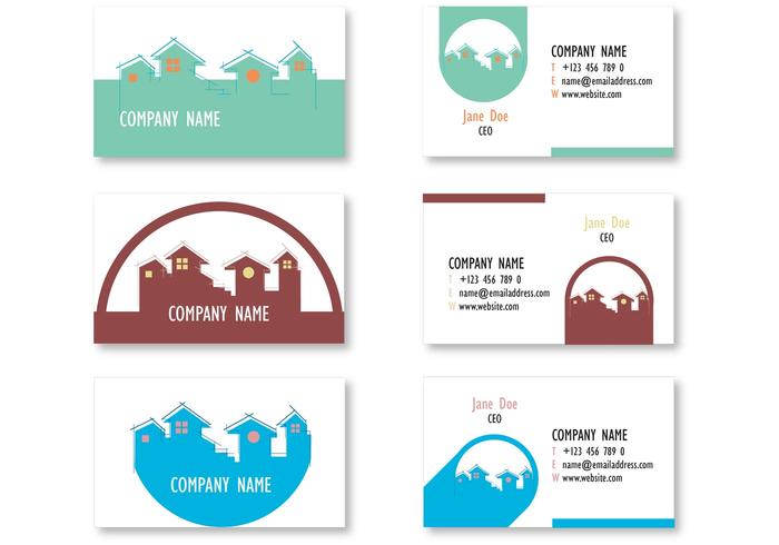 Minimalistic Real Estate Business Cards vector