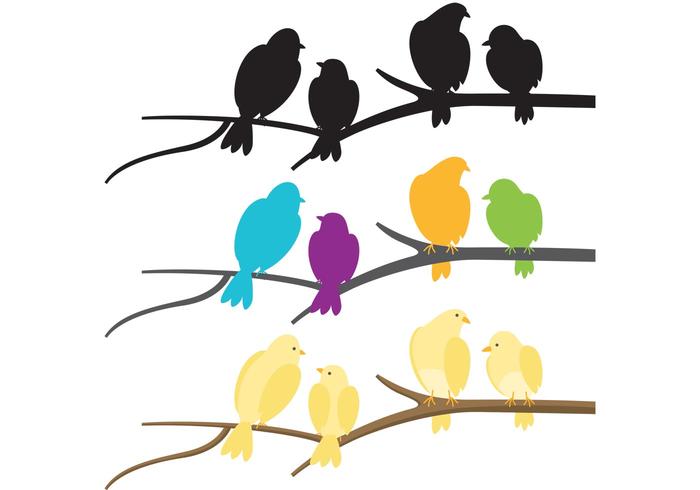 Colorful Flock Of Birds Vectors 