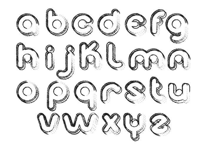 Sketchy Bubble Alphabet Vector Pack