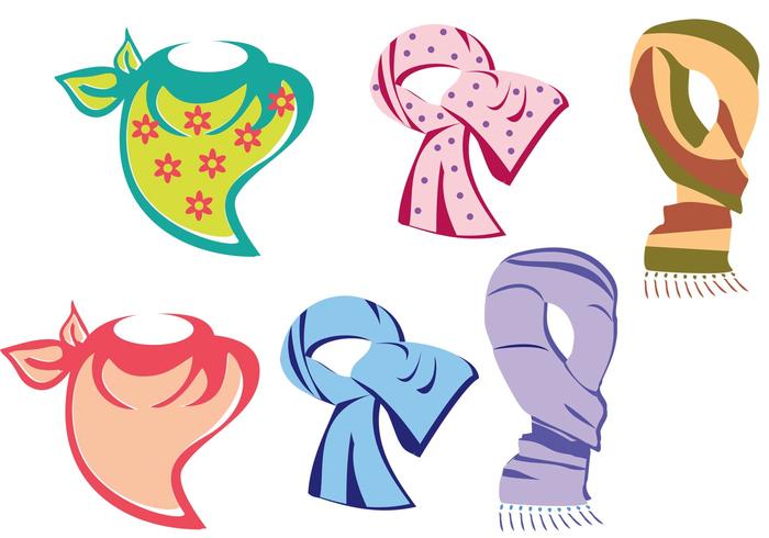 Colorful Neck Scarf Vectors 