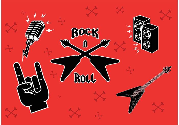 Símbolos de la música rock vector