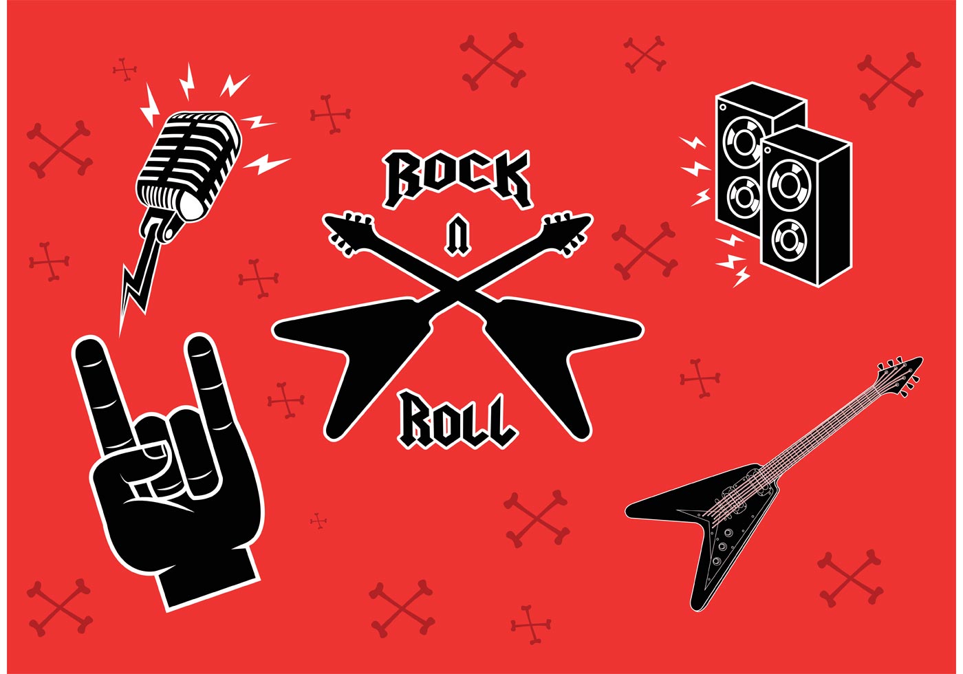 free rock music clipart color