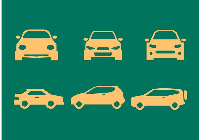 Car Front and Side View Silhouettes vector