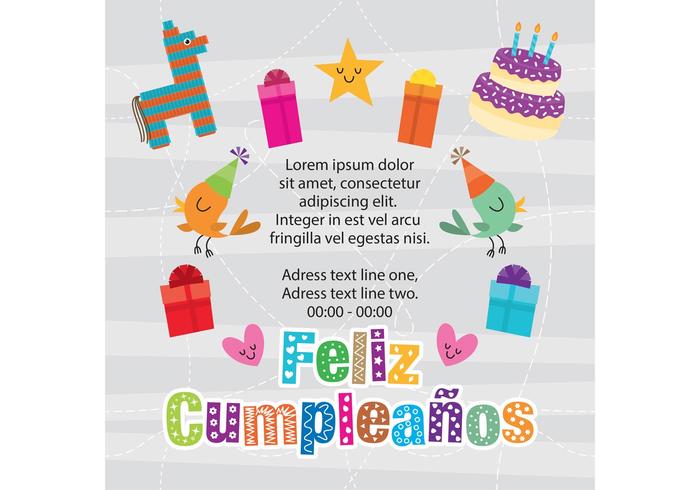 Cumpleaños Invitation Vector 