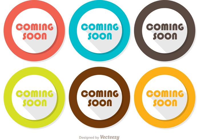 Coming Soon Flat Icons Vector Pack