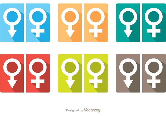 Man And Woman Symbol Rest Room Icons Vector Pack 
