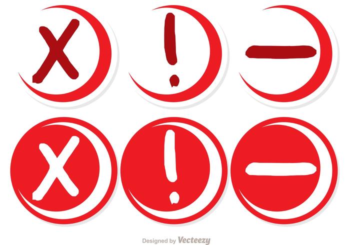 Skethcy Red Cancelled Circle Icons Vector Pack