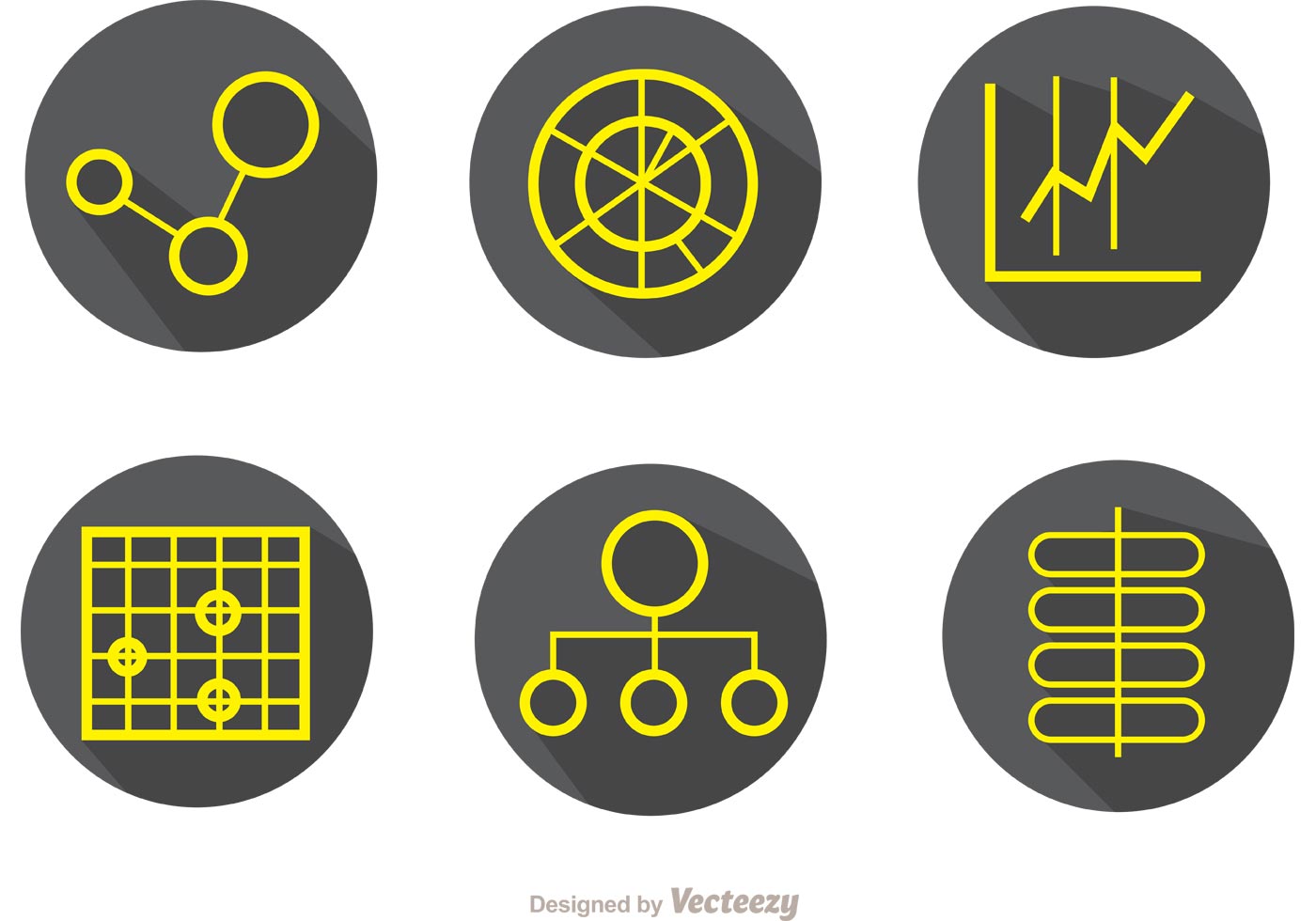 big data simple outline icons vector pack