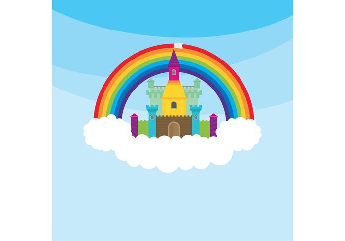 Princess Castle & Rainbow vector