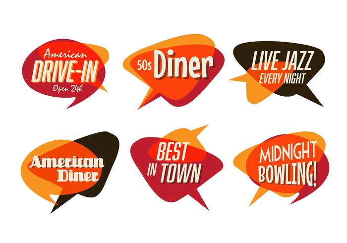 50s Diner, Jazz, and Fast Food Pack vector