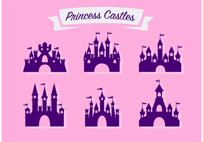 Pretty Princess Castle Vector Set