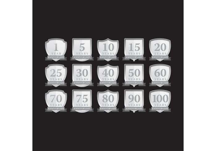 Silver Anniversary Label Vectors