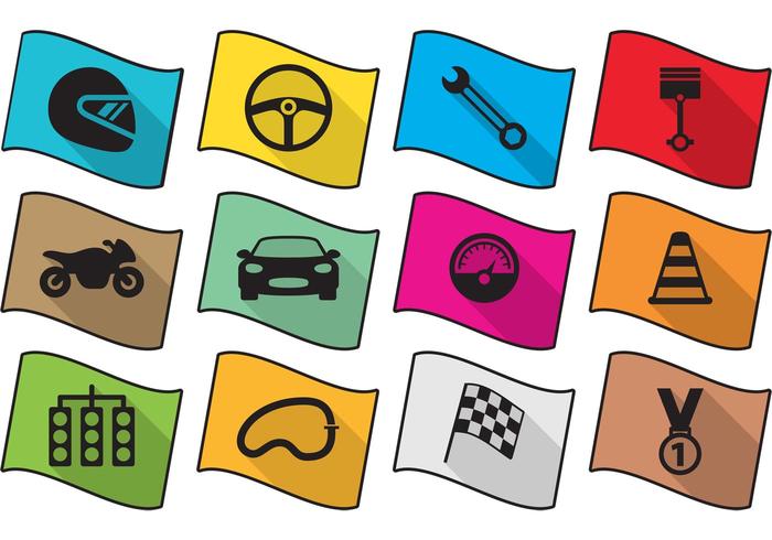 Flat Race Icons vector