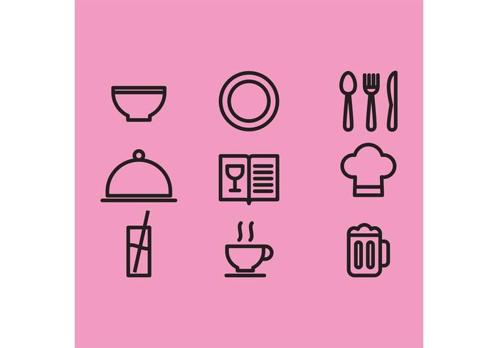 Iconos Del Vector De Los Objetos De Cocina