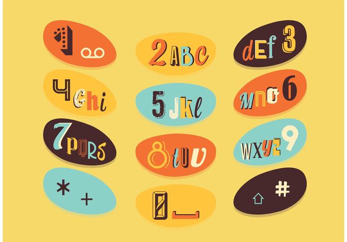 Retro Letter and Number Vectors