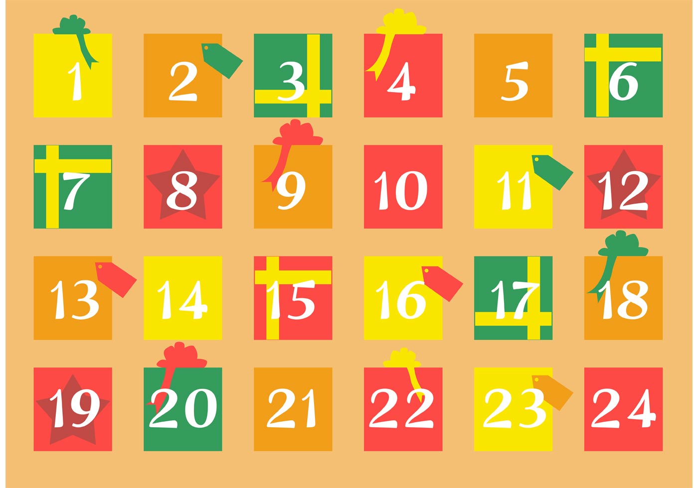 Gift Advent Calendar 84991 Vector Art at Vecteezy