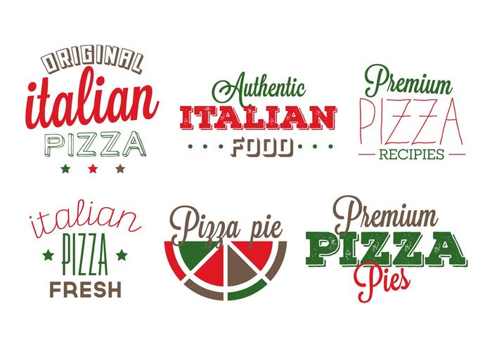 Insignias de comida italiana vector