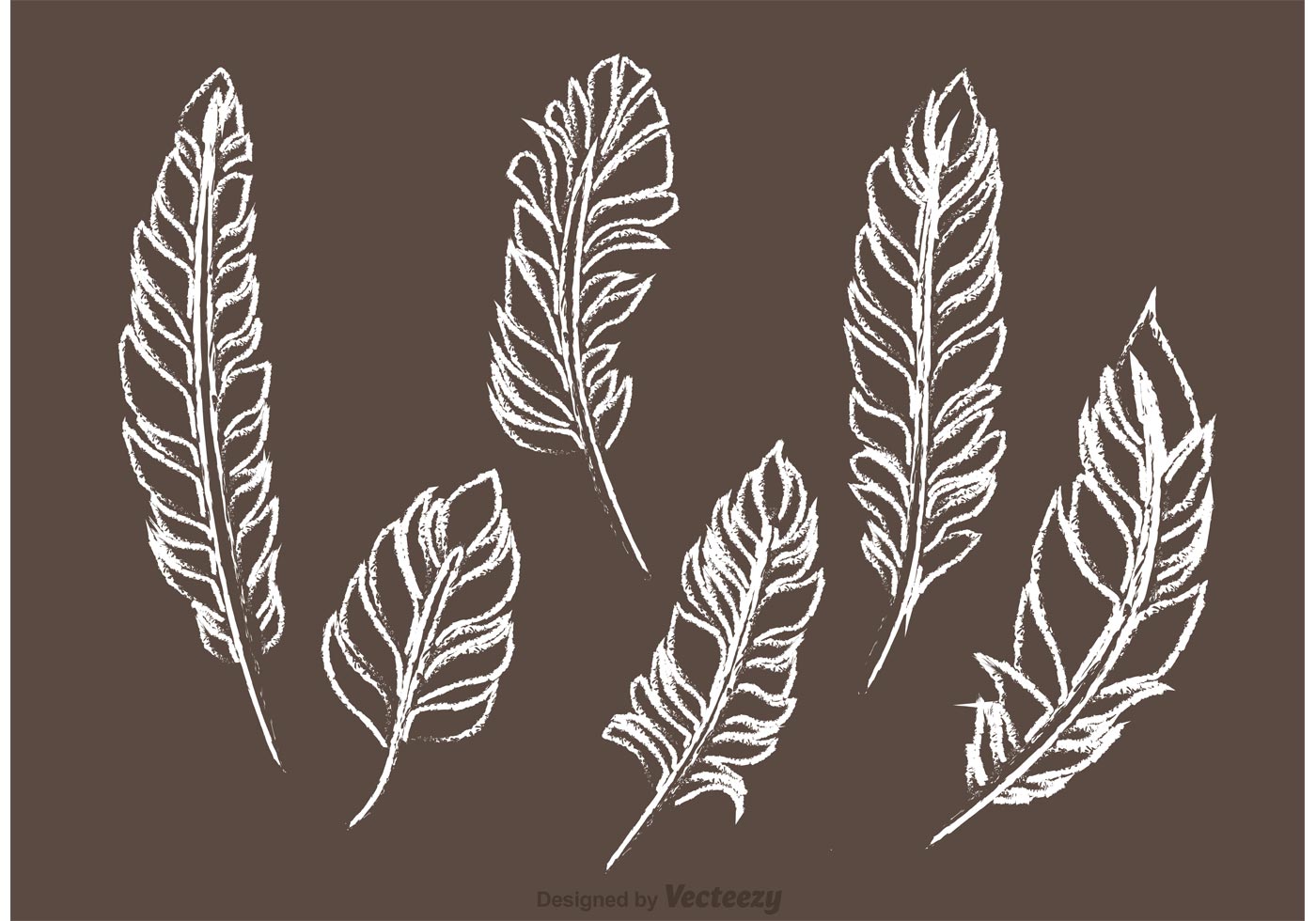 Download Chalk Drawn Feather Vector Pack - Download Free Vectors ...