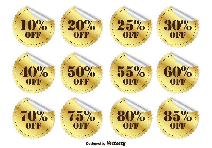 Gold Promotional Discount Stickers Gold Promotional Discount Stickers