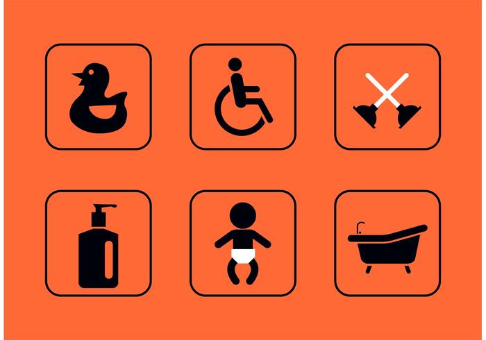 Teal Rest Room Vector Icons