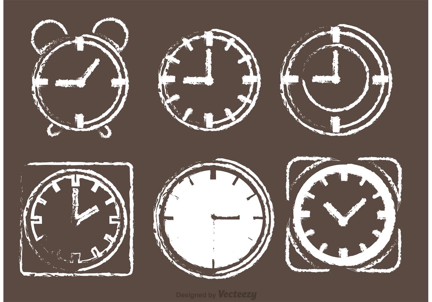 Chalk Drawn Desktop Clock Vectors 85052 Vector Art at Vecteezy