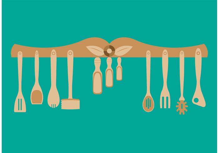 Wooden Utensils  vector