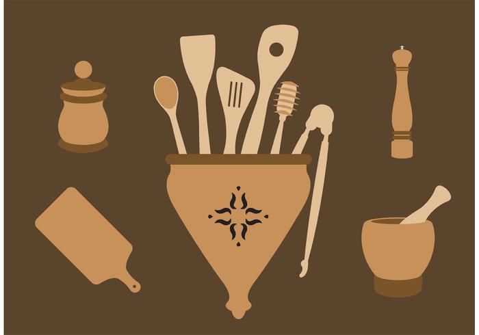 Classic Wooden Spoons vector