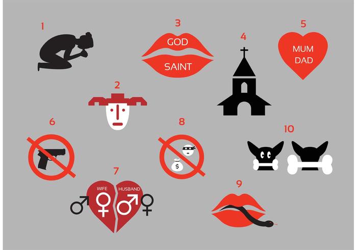 Modern Ten Commandments vector