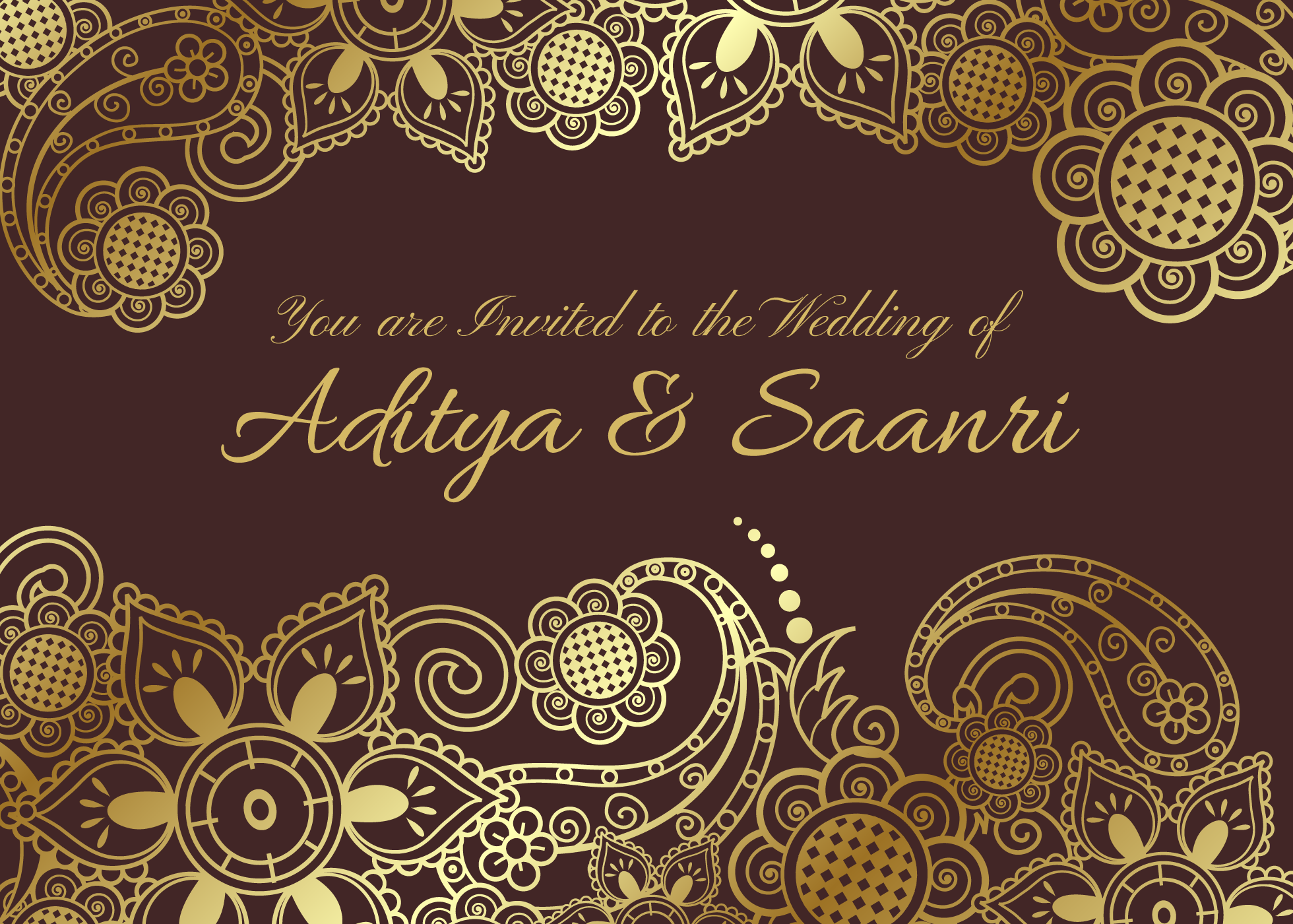 Vector Golden Indian Wedding Card - Download Free Vector 