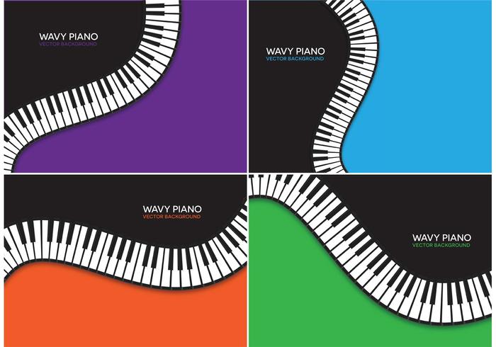 Wavy Piano Vector Backgrounds