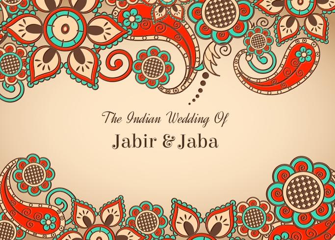 Vector Colorful Indian Wedding Card