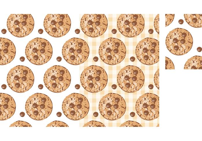 Free Vector Chocolate Chip Cookies Seamless Pattern