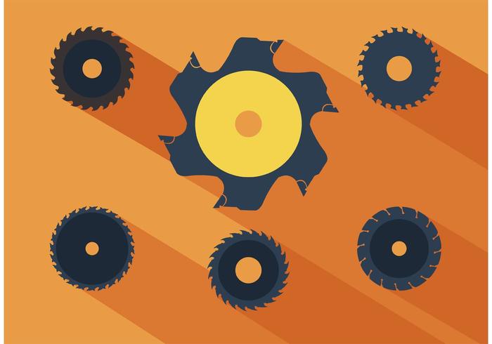 Circular saw blade set vector