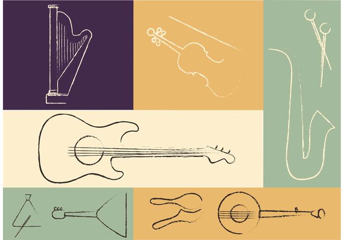 Instrumentos musicales libres del vector