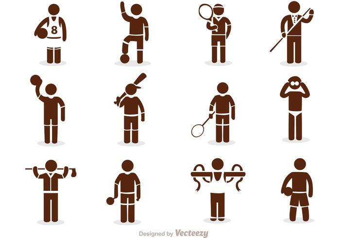 Sport Stick Figure Icons Vector Pack Sport Stick Figure Icons Vector Pack