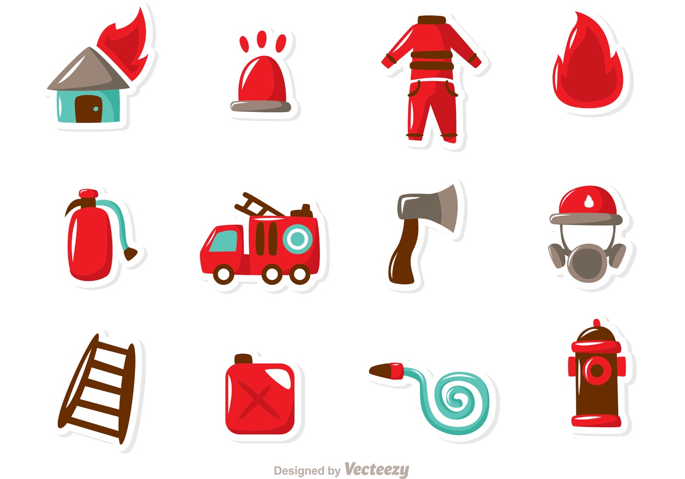 Fireman Icons Vector Pack 85161 Vector Art at Vecteezy