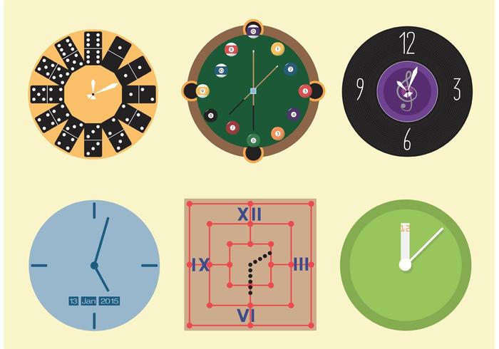 Vectores decorativos del reloj