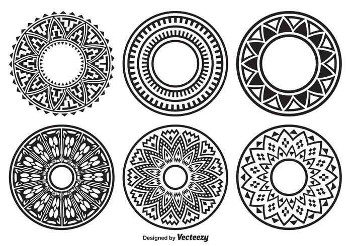 Formas de círculo decoradas vector