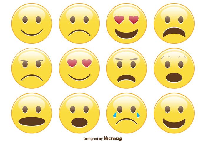 Cute Smiley  Emoticon Set vector